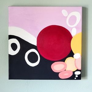 Colorful abstract painting. 10x10 inch deep edge gallery canvas